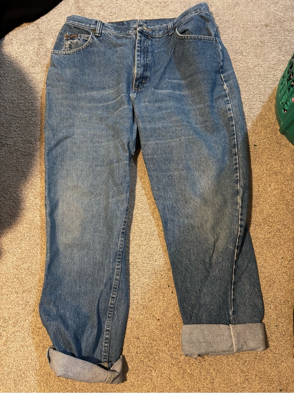 Classic Boyfriend Cut, High Waist, Relaxed Fit Blue Denim Jeans